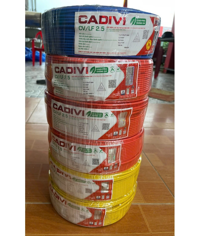 Dây điện đơn Cadivi CV 2.5 0.6/1kV 